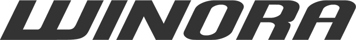 Zu sehen ist das Logo der Marke Winora mit schwarzem Schriftzug in klaren, fetten Großbuchstaben.