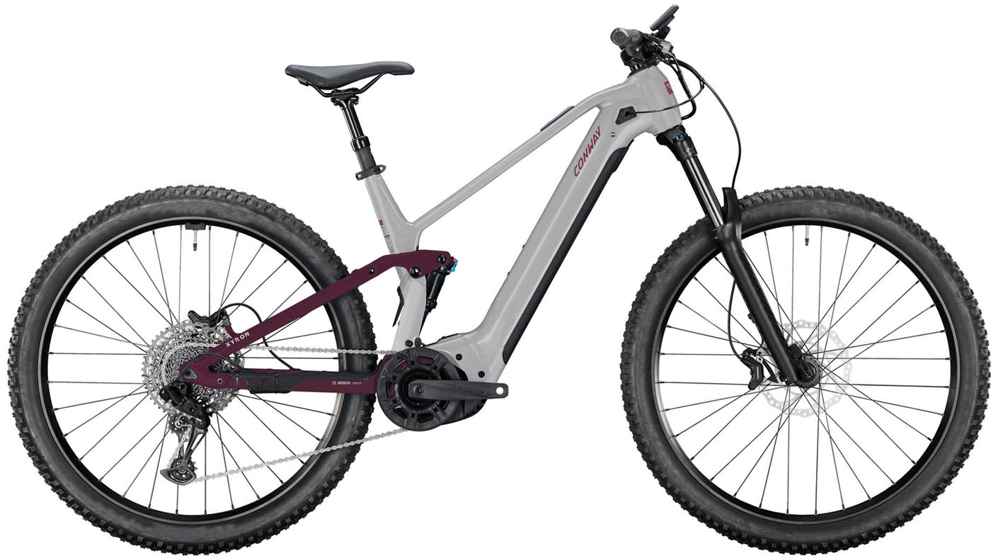 Conway Xyron ST 6.0 800Wh alu raw matt / plum matt 2025 - E-Bike Fully Mountainbike