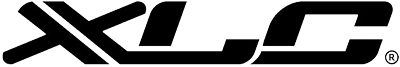 Zu sehen ist das Logo der Marke XLC mit schwarzem Schriftzug in klaren, fetten Großbuchstaben, gestaltet in einem dynamischen, leicht kursiven Stil.