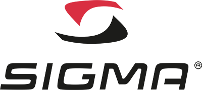Zu sehen ist das Logo der Marke Sigma mit schwarzem Schriftzug in klaren, fetten Großbuchstaben, darüber ein stilisiertes „S“-Symbol, dessen oberer Teil rot und unterer Teil schwarz ist.